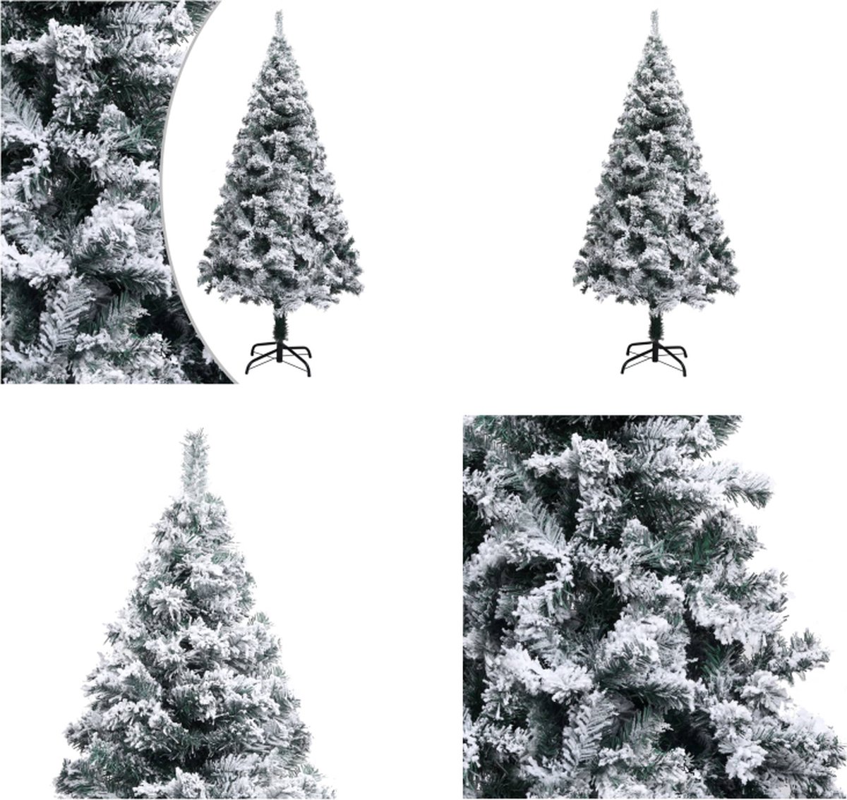 vidaXL Kunstkerstboom met sneeuw 150 cm PVC groen - Kunstboom - Kunstbomen - Kunstkerstboom - Kunstkerstbomen