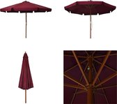 vidaXL Parasol avec mât en bois 330 cm Bordeaux - Parasol - Parasols - Parasol d'extérieur - Parasols d'extérieur