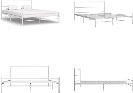 vidaXL Hemelbedframe metaal wit 140x200 cm vidaXL Hemelbedframe metaal wit 140x200 cm