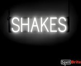 SHAKES - Lichtreclame Neon LED bord verlicht | SpellBrite | 61 x 16 cm | 6 Dimstanden - 8 Lichtanimaties | Reclamebord neon verlichting