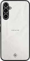 Coque Samsung Galaxy A54 - Vive la vie - Grijs - Coque Rigide TPU Zwart - Texte - Casimoda