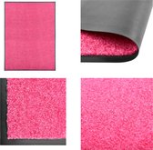 vidaXL Deurmat wasbaar 90x120 cm roze - Mat - Matten - Deurmat - Deurmatten