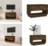 vidaXL Tv-meubel 70x41x44 cm spaanplaat gerookt eikenkleurig - Tv-kast - Tv-kasten - Tv-standaard - Wandtafel