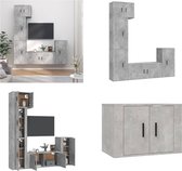 vidaXL 5-delige Tv-meubelset bewerkt hout betongrijs - Tv-kast - Tv-kasten - Tv-meubel - Hifi-meubel