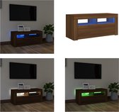 vidaXL Tv-meubel met LED-verlichting 90x35x40 cm bruineikenkleurig - Tv Kast - Tv Kasten - Tv Meubel - Tv Meubels