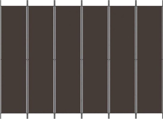 vidaXL Séparateur de pièce avec 6 panneaux 300x220 cm Tissu Marron - Séparateur de pièce - Séparateurs de pièce - Cloison de séparation - Séparateur de pièce