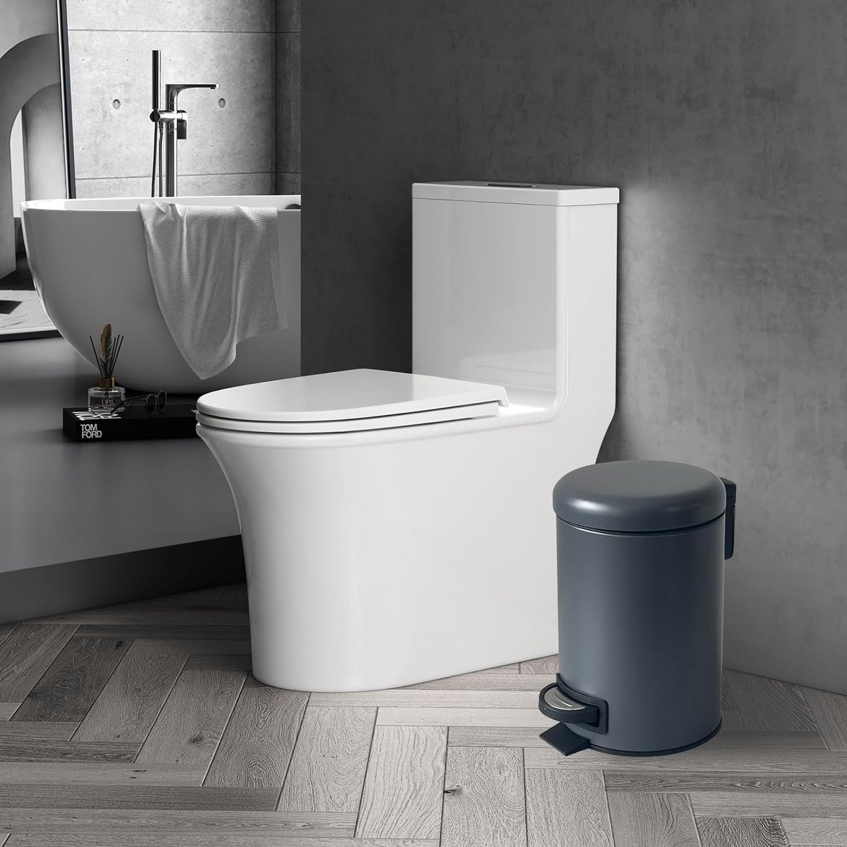 Vuilnisemmer, Cosmetica-emmer Van Staal, 10 Liter, Smalle Pedaalemmer Met Binnenemmer Voor Badkamer Softclose Afvalemmer Voor De Nis Wit