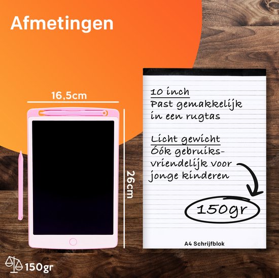 LCD Tekentablet "Roze" 10 inch - Educatief Speelgoed - Speelgoed Meisjes - Sinterklaas Speelgoed - Schoencadeautjes - Sint - Grafische Tablet - Writing Tablet - Speelgoed 4 Jaar - Leren Tekenen - Cadeau Meisje 3 Jaar - Kinderspeelgoed 3 jaar - 6 Jaar
