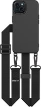 Geschikt voor iPhone 15 Plus Hoesje Met Koord - Afneembare Koordje 15 Plus - Backcover Met Koord 15 Plus - Strap Case Hoes - Telefoonhoesje - Cord Case - Detachable - Lanyard - Magnetisch Hoesje - Solidenz Collection - Zwart