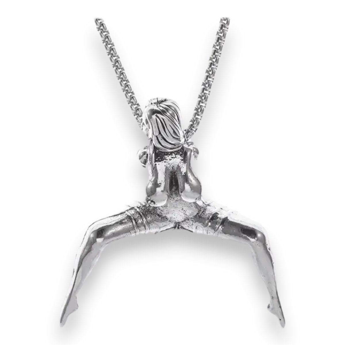 Bondage Dame Van Zilver - Bondage Vrouw Figuur Ketting