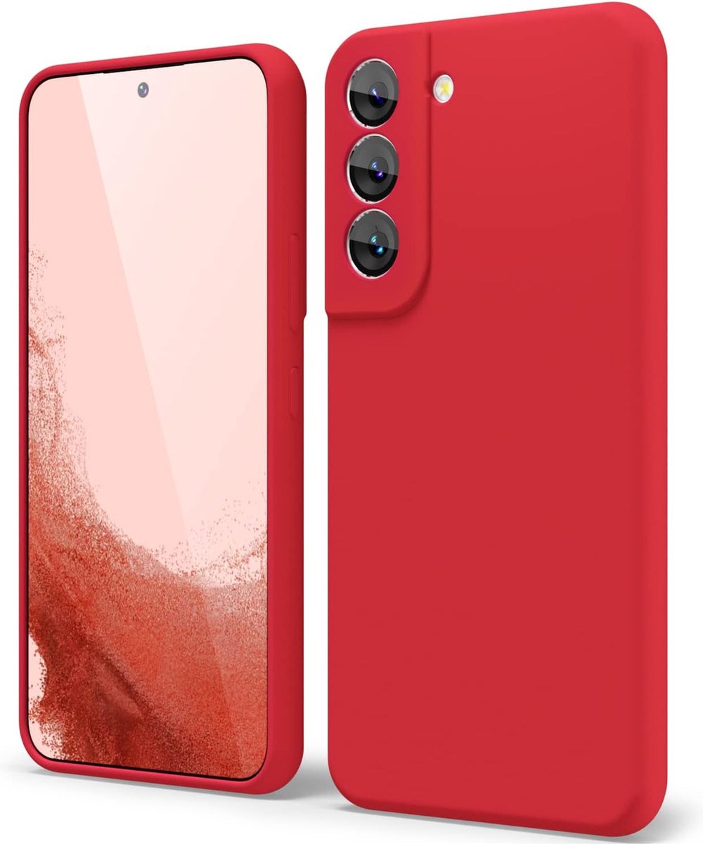 Liquid Solid Silicone Hoesje Geschikt voor: Samsung Galaxy S22 Plus - Rood