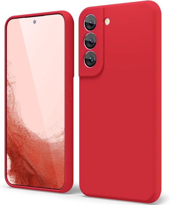 Coque en silicone Solid et liquide Convient pour : Samsung Galaxy S22 Plus - Rouge