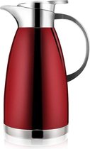 Thermos en acier inoxydable de 1,8 litre, cafetière sous vide double couche - design élégant, isolation à double paroi (rouge)