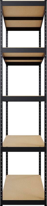 Wiltec Étagère Charges lourdes Jeu de 2 Noir 160x60x180cm 175kg/Niveau