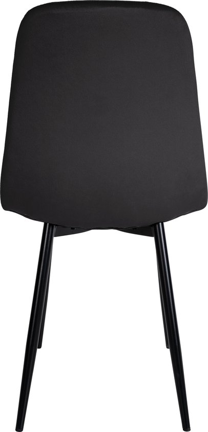 Set van 4 Eetkamerstoelen - & Metaal - zwart - Napier
