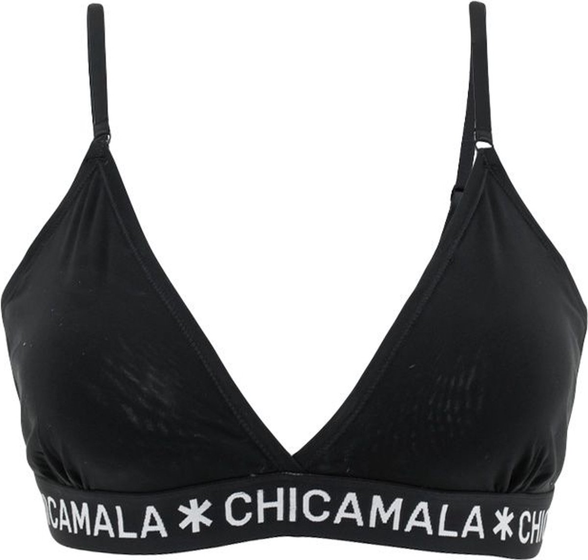 Chicamala dames triangle bralette basic zwart - M