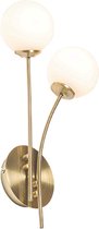 QAZQA athens-opal - Moderne Wandlamp voor binnen - 2 lichts - D 10 cm - Goud - Woonkamer | Slaapkamer | Keuken