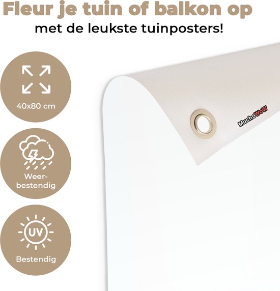 Affiche de jardin Highlander écossais - Fleurs - Animaux - 40x80 cm