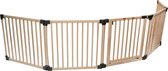 Safetots Houten Multi Panel Multi Use Safety Barrier, Tot 416,5cm, Natuurlijk Hout, Flexibele Kamer- en Trapbarrière, Kamer Verdeler met Deur voor Baby en Peuter, Eenvoudige Installatie