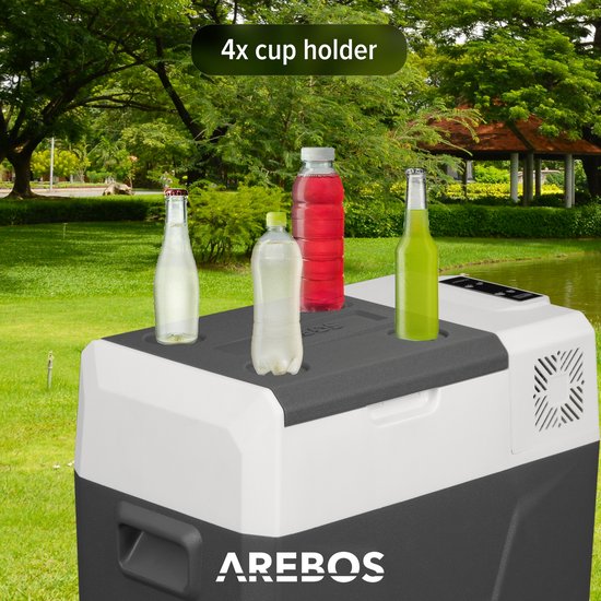 AREBOS Compressor Koelbox - Koelbox Elektrisch 12V 230 Volt - Koelbox Auto - 47L - Temperatuurregeling via APP of LCD-touchscreen - met wielen van Merkloos — afbeelding 3