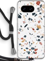 Case Company® - Hoesje met koord geschikt voor Google Pixel 8 hoesje met Koord - Terrazzo N°4 - Telefoonhoesje met Zwart Koord - Bescherming aan alle Kanten en Over de Schermrand