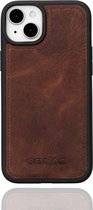 Oblac - Coque iPhone 15 Pro Max en Cuir véritable | Couverture arrière marron antique | Protection optimale | Cuir de Premium
