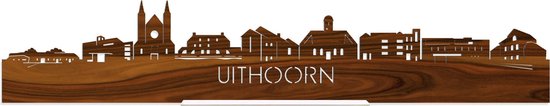 Standing Skyline Uithoorn Palissander hout - 40 cm - Woon decoratie om neer te zetten en om op te hangen - Meer steden beschikbaar - Cadeau voor hem - Cadeau voor haar - Jubileum - Verjaardag - Housewarming - Aandenken aan stad - WoodWideCities