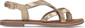 Sacha - Dames - Gouden leren sandalen met gekruiste bandjes - Maat 41