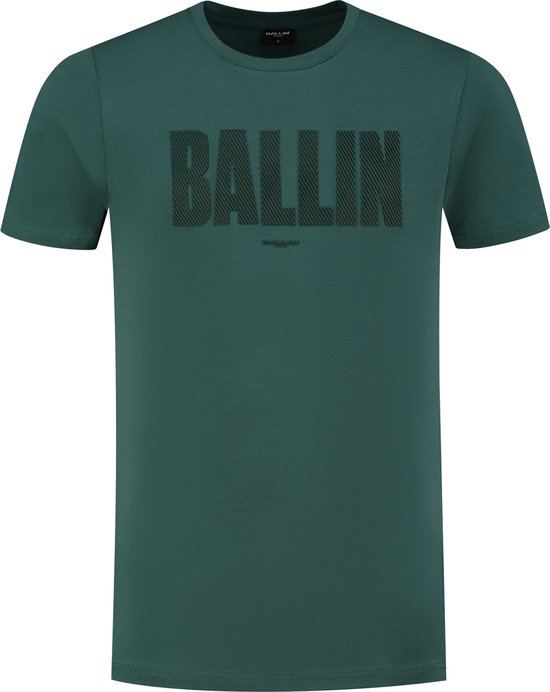Ballin Amsterdam - Heren Slim fit T-shirts Crewneck SS - Faded Green - Maat M