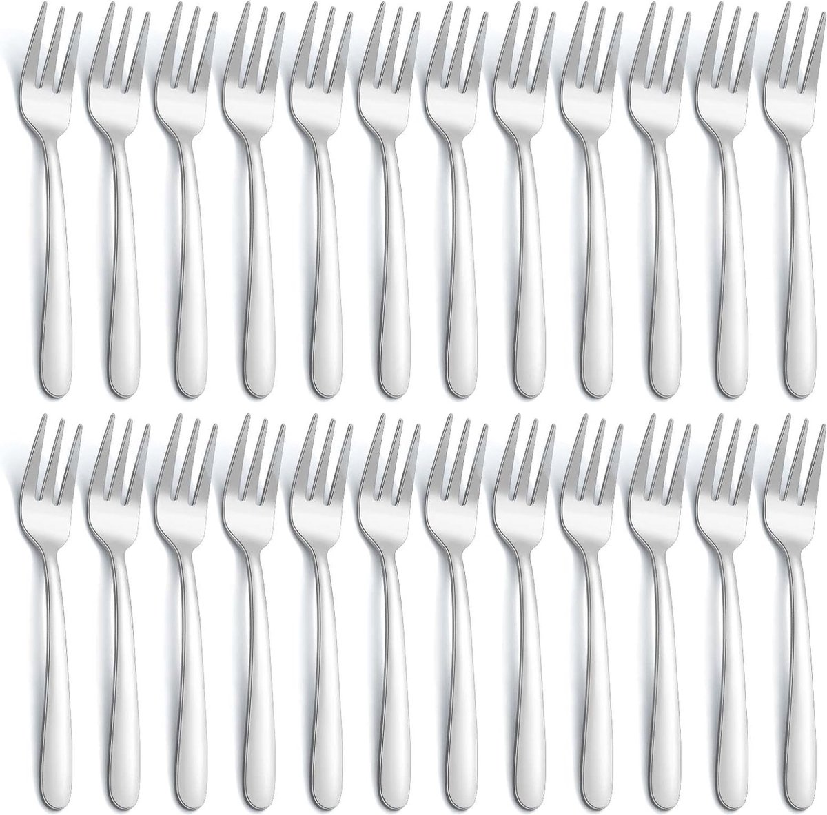 Taartvorken/dessertvorken set van 24, 5,71 inch (14,5 cm) taartvorken, roestvrijstalen vorken, vaatwasmachinebestendig, spiegelgepolijste vorken, geschikt voor huishoudens, restaurants, kantines enz.