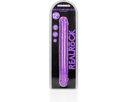 REALROCK - 12 inch - double dong - ribbels - glow in the dark - realistisch - paars