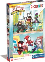 Clementoni  - Marvel Spidey en Zijn Geweldige Vrienden - Set van 2 puzzels - 2x20 Stukjes