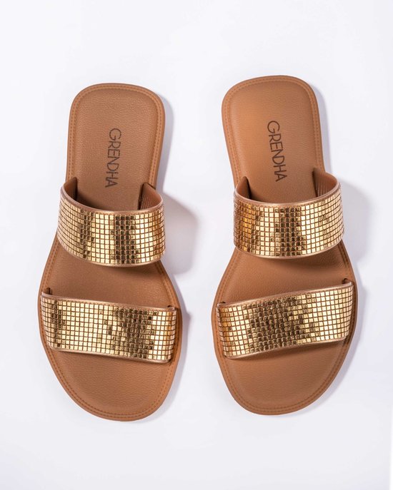 Grendha Buriti Icone Slippers Femme - Gold - Taille 37