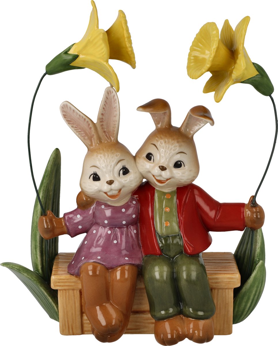 Goebel - Pasen | Decoratief beeld / figuur Haas Onze kleine wereld | Aardewerk - 18cm - Paashaas - 2024