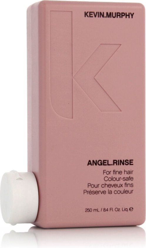 Bouteille rose pâle KEVIN.MURPHY ANGEL.RINSE revitalisant. Pour cheveux fins, préserve la couleur.