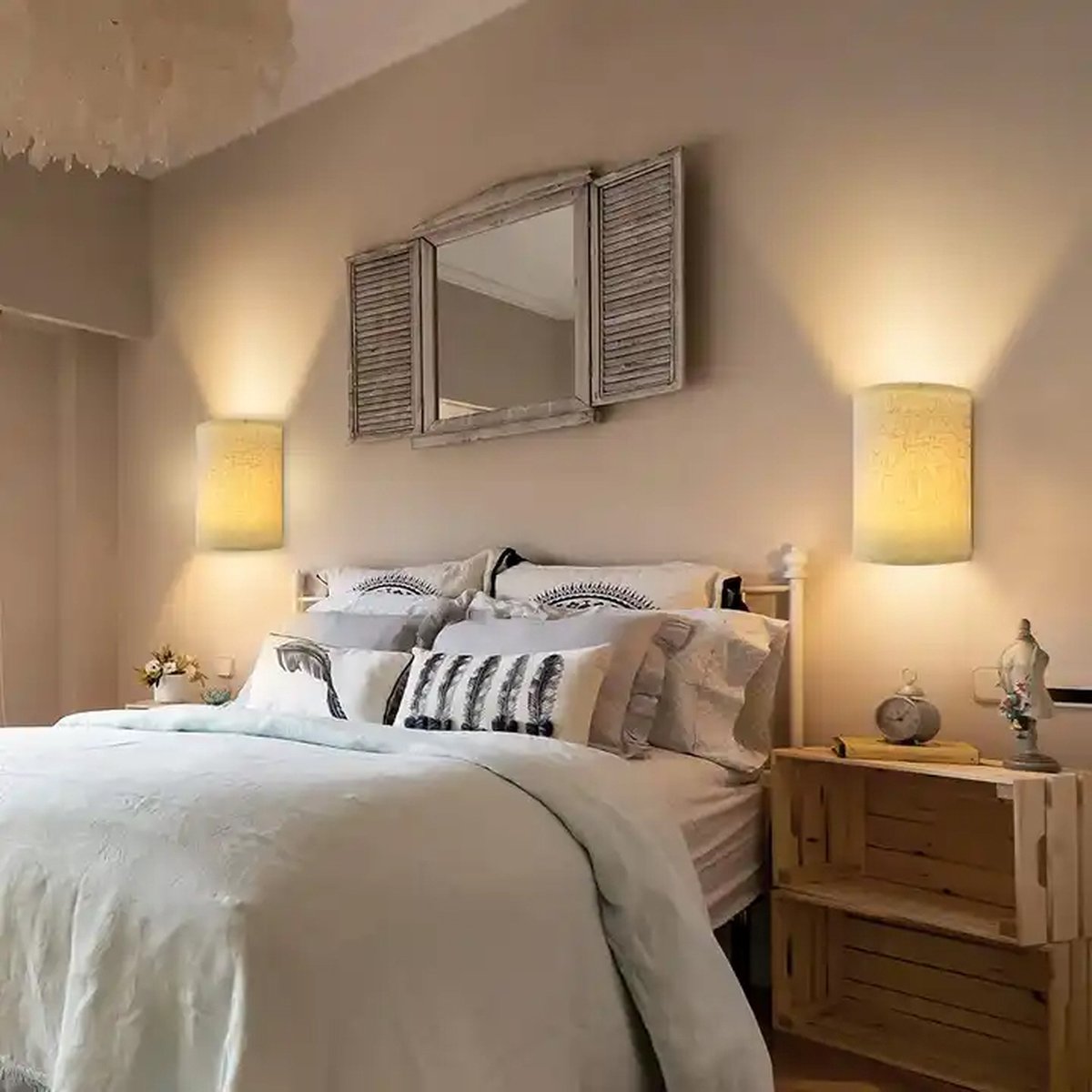 2 Stuks Oplaadbare wandlamp voor binnen met 13 instelbare kleuren + snoerloos | Draadloze wandlamp voor de slaapkamer, kinderkamer en slaapkamer | USB-C | Sfeerlamp slaapkamer en woonkamer