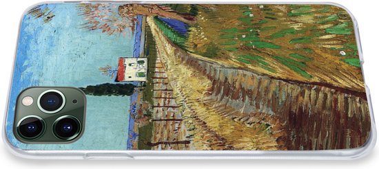 Telefoonhoesje Geschikt voor iPhone 11 Pro hoesje - Pad door een veld met wilgen - Vincent van Gogh - Siliconen Telefoonhoesje Telefoonhoesje