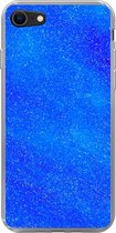 Coque pour iPhone SE 2020 - Texture scintillante bleue dans un motif en mouvement - Coque de téléphone en Siliconen