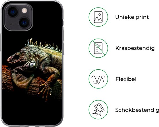 Coque iPhone 13 mini - Animal - Branche - Zwart - Coque de téléphone en Siliconen