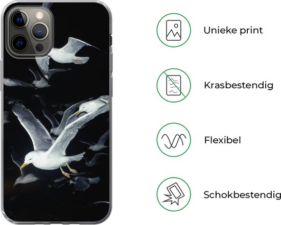Coque iPhone 13 Pro - Vogel - Zwart - Essaim - Coque de téléphone en Siliconen