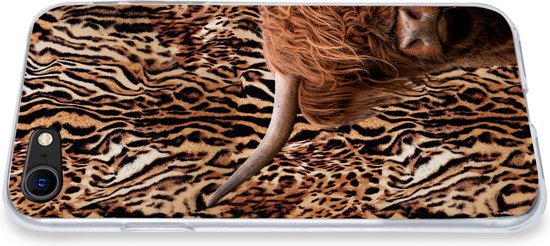Coque iPhone 7 - Highlander écossais - Vache - Imprimé panthère - Siliconen