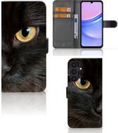 Telefoonhoesje Geschikt voor Samsung Galaxy A15 Beschermhoesje Zwarte Kat