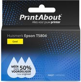 PrintAbout huismerk Inktcartridge T5804 Geel geschikt voor Epson