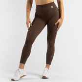 ZEUZ Sport Legging Dames High Waist - Sportkleding & Sportlegging Squat Proof voor Fitness & Crossfit - Hardloopbroek, Yoga Broek - 62% Recycled Nylon & 38% Elastaan - Bruin - Maat L