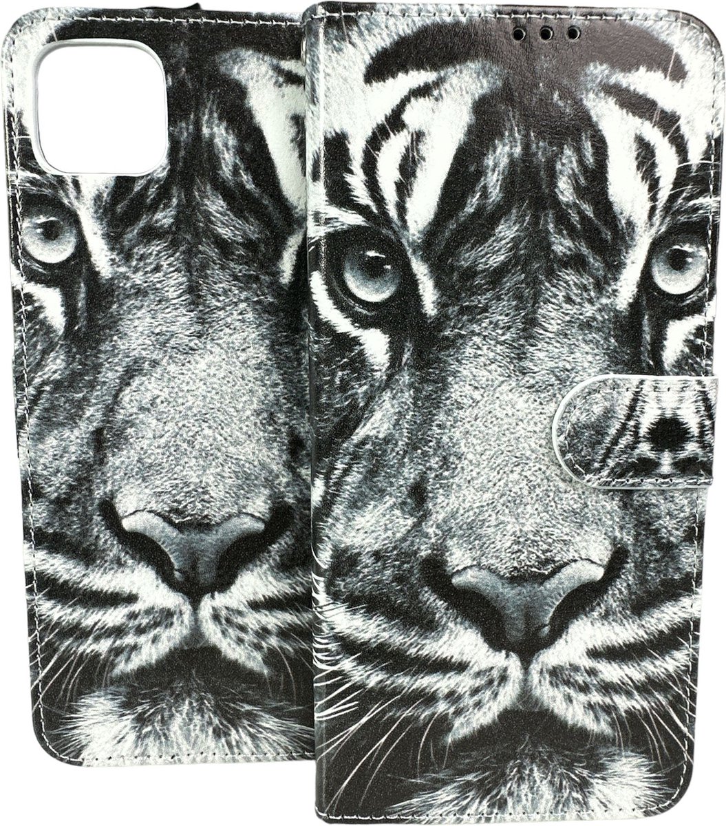 Portemonnee Book Case Hoesje Geschikt voor: Samsung Galaxy A22 5G - Tiger Print