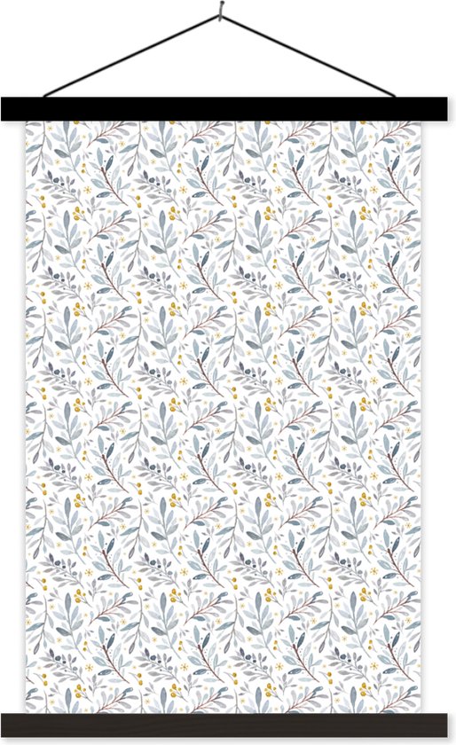 Porte-affiche avec affiche - Affiche scolaire - Fleurs - Plantes - Couleurs - 40x60 cm - Lattes noires