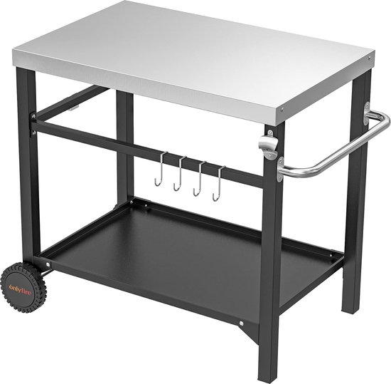 BBQ-Toro Grillwagen | zwart | grilltafel met groot werkblad | BBQ bijzettafel, outdoor grill trolley | grilltafel outdoor, serveerwagen (3 planken (94 x 61 x 90 cm BBQ-Toro Grillwagen | zwart | grilltafel met groot werkblad | BBQ bijzettafel, outdoor grill trolley | grilltafel outdoor, serveerwagen (3 planken (94 x 61 x 90 cm