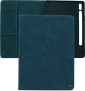 Bookcase hoesje - Tabletcase met pasjeshouder - Groenblauw - Geschikt voor: Samsung Galaxy Tab S8 Plus / Tab S7 FE 2021 / Tab S7 Plus - 12.4 Inch