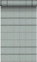 Origin Wallcoverings eco-texture vliesbehangpapier ruiten grijsblauw - 347622 - 0,53 x 10,05 m