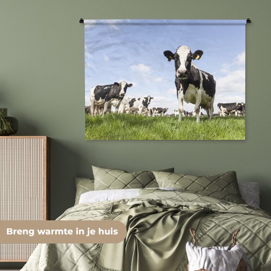 Tapisserie murale - Vaches - Herbe - Animaux - Soleil - Ferme - 150x112 cm - Tapisserie